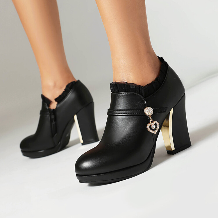 High Top Shoes with Rhinestones and Platform Heel - Style c.html