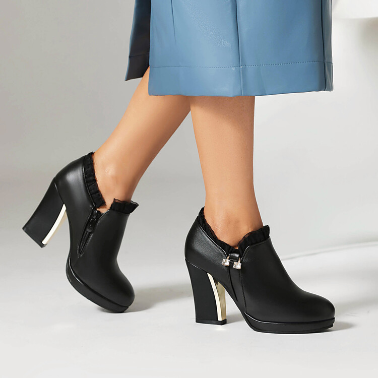 High Top Shoes with Rhinestones and Platform Heel - Style k.html - Image 3