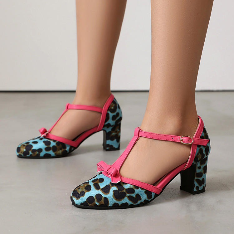 Women's High Heel Sandals with Buckle Strap and Round Toe - Image 4