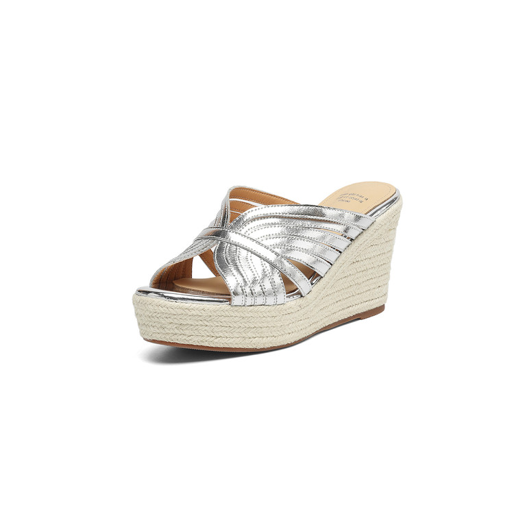 Women's Korean Style High Heel Wedge Slide Sandals - Image 5